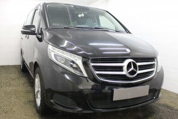 4 199 р. Защитная сетка в бампер (низ, ячейка 4х10 мм) Alfeco Премиум Mercedes-Benz Vito W447 дорестайлинг (2015-2020) (Чёрная)  с доставкой в г. Пермь. Увеличить фотографию 2