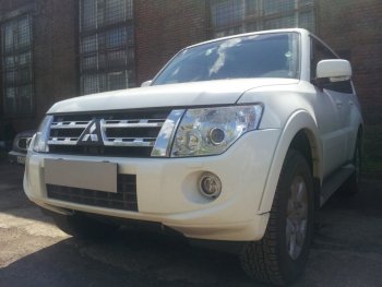 4 549 р. Защитная сетка в бампер (низ, ячейка 3х7 мм) Стрелка11 Премиум  Mitsubishi Pajero ( 4 V90,  4 V80) (2011-2015) 1-ый рестайлинг, 3 дв. 1-ый рестайлинг (Чёрная)  с доставкой в г. Пермь. Увеличить фотографию 2