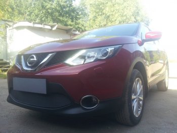 4 399 р. Защитная сетка в бампер (низ, ячейка 4х10 мм) Стрелка11 Премиум Nissan Qashqai 2 J11 дорестайлинг (2013-2019) (Чёрная)  с доставкой в г. Пермь. Увеличить фотографию 4