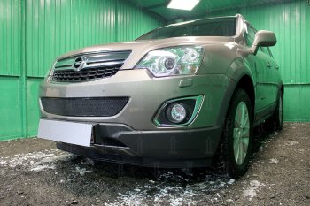 3 899 р. Защитная сетка в бампер (середина, ячейка 4х10 мм) Стрелка11 Премиум Opel Antara рестайлинг (2010-2015) (Чёрная)  с доставкой в г. Пермь. Увеличить фотографию 2