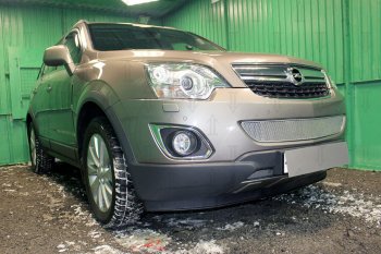 3 899 р. Защитная сетка в бампер (низ, ячейка 4х10 мм) Стрелка11 Премиум Opel Antara рестайлинг (2010-2015) (Хром)  с доставкой в г. Пермь. Увеличить фотографию 2
