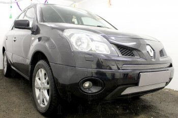 4 299 р. Защитная сетка в бампер (низ, ячейка 4х10 мм) Стрелка11 Премиум Renault Koleos Phase 1 (2007-2011) (Хром)  с доставкой в г. Пермь. Увеличить фотографию 2
