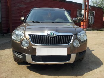 4 299 р. Защитная сетка в бампер (низ, ячейка 4х10 мм) Стрелка11 Премиум Skoda Yeti (2009-2013) (Чёрная)  с доставкой в г. Пермь. Увеличить фотографию 3