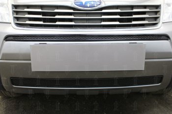 3 899 р. Защитная сетка в бампер (низ, ячейка 4х10 мм) Стрелка11 Премиум  Subaru Forester  SH (2008-2013) (Чёрная)  с доставкой в г. Пермь. Увеличить фотографию 2
