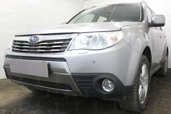 3 899 р. Защитная сетка в бампер (низ, ячейка 4х10 мм) Стрелка11 Премиум  Subaru Forester  SH (2008-2013) (Чёрная)  с доставкой в г. Пермь. Увеличить фотографию 5