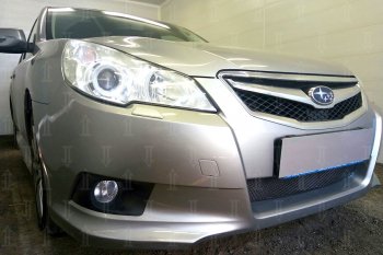 4 099 р. Защитная сетка в бампер (низ, ячейка 4х10 мм) Стрелка11 Премиум Subaru Legacy BM/B14 дорестайлинг седан (2009-2013) (Чёрная)  с доставкой в г. Пермь. Увеличить фотографию 2