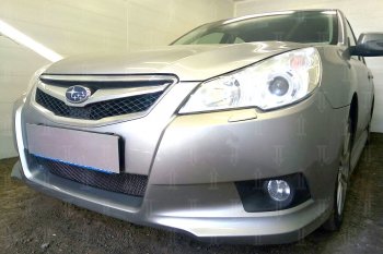 4 099 р. Защитная сетка в бампер (низ, ячейка 4х10 мм) Стрелка11 Премиум Subaru Legacy BM/B14 дорестайлинг седан (2009-2013) (Чёрная)  с доставкой в г. Пермь. Увеличить фотографию 4