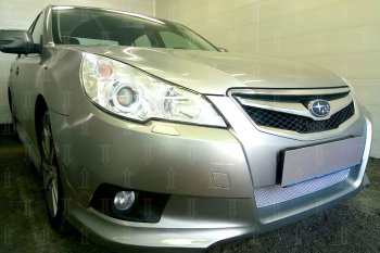 4 299 р. Защитная сетка в бампер (низ, ячейка 4х10 мм) Стрелка11 Премиум Subaru Legacy BM/B14 дорестайлинг седан (2009-2013) (Хром)  с доставкой в г. Пермь. Увеличить фотографию 3