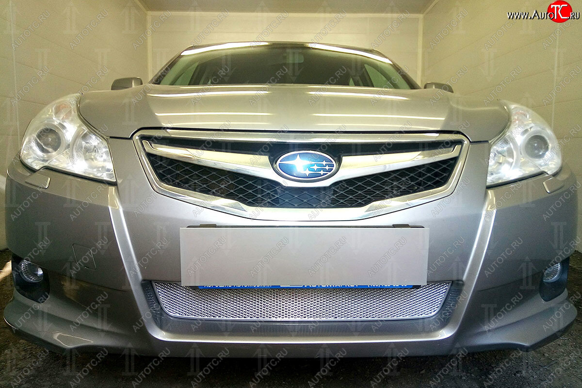 4 299 р. Защитная сетка в бампер (низ, ячейка 4х10 мм) Стрелка11 Премиум Subaru Legacy BM/B14 дорестайлинг седан (2009-2013) (Хром)  с доставкой в г. Пермь