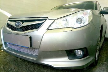 4 299 р. Защитная сетка в бампер (низ, ячейка 4х10 мм) Стрелка11 Премиум Subaru Legacy BM/B14 дорестайлинг седан (2009-2013) (Хром)  с доставкой в г. Пермь. Увеличить фотографию 4