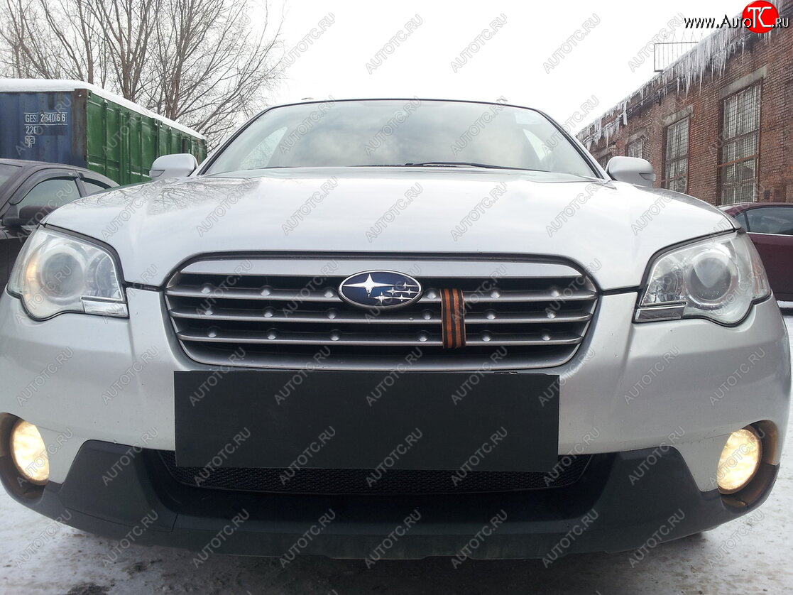 4 299 р. Защитная сетка в бампер (низ, ячейка 4х10 мм) Стрелка11 Премиум  Subaru Outback  BP (2006-2009) рестайлинг универсал (Чёрная)  с доставкой в г. Пермь