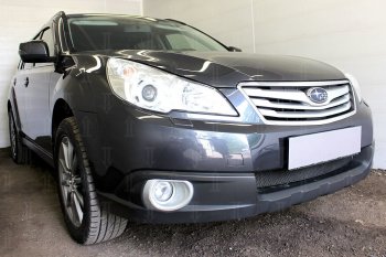 4 099 р. Защитная сетка в бампер (низ, ячейка 4х10 мм) Стрелка11 Премиум Subaru Outback BR/B14 дорестайлинг универсал (2009-2013) (Чёрная)  с доставкой в г. Пермь. Увеличить фотографию 4