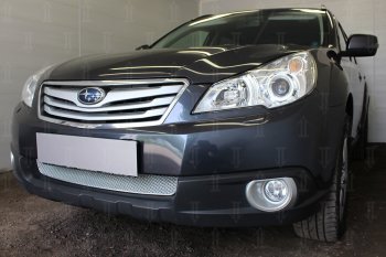 4 299 р. Защитная сетка в бампер (низ, ячейка 4х10 мм) Стрелка11 Премиум Subaru Outback BR/B14 дорестайлинг универсал (2009-2013) (Хром)  с доставкой в г. Пермь. Увеличить фотографию 3
