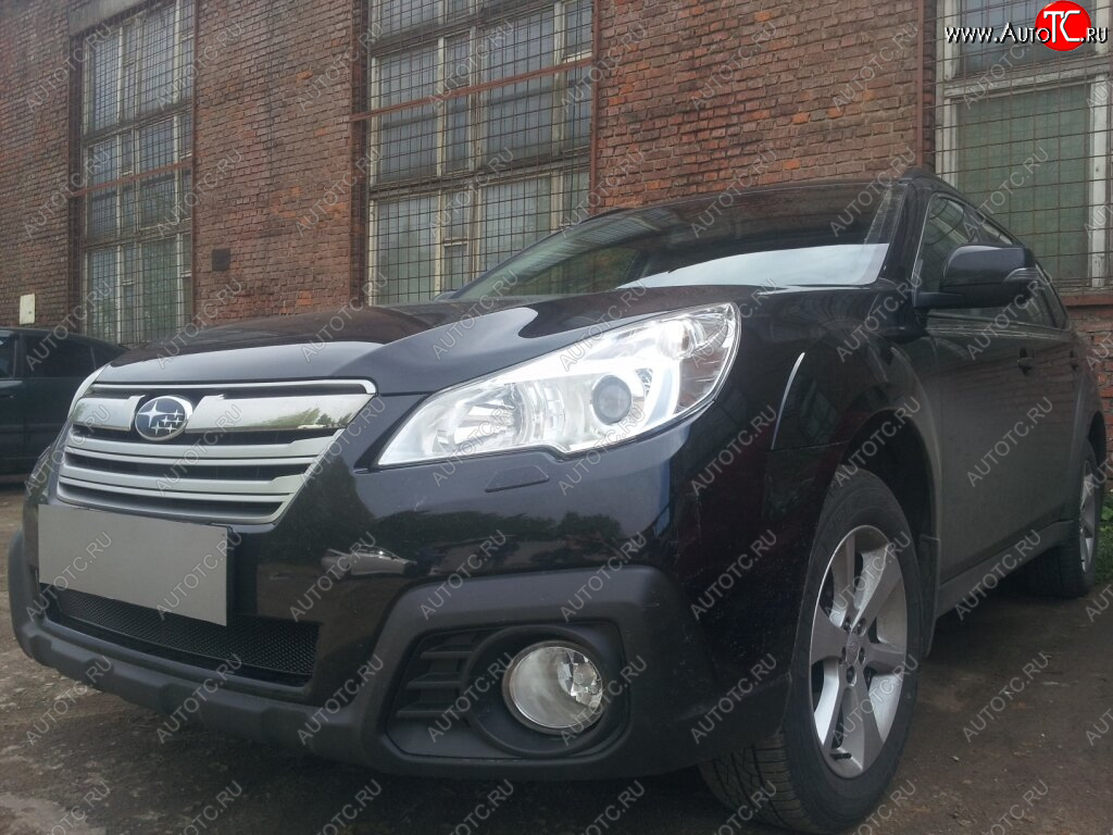 4 299 р. Защитная сетка в бампер (низ, ячейка 4х10 мм) Стрелка11 Премиум  Subaru Outback  BR, (2012-2015) B14)  рестайлинг универсал (Чёрная)  с доставкой в г. Пермь