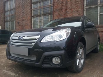 4 299 р. Защитная сетка в бампер (низ, ячейка 4х10 мм) Стрелка11 Премиум  Subaru Outback  BR, (2012-2015) B14)  рестайлинг универсал (Хром)  с доставкой в г. Пермь. Увеличить фотографию 2