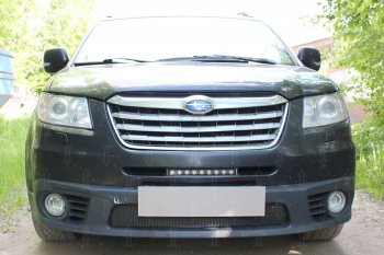 Защитная сетка в бампер (низ, ячейка 4х10 мм) Стрелка11 Премиум Subaru Tribeca (2008-2014) (Чёрная)