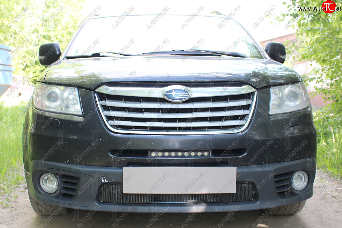 3 899 р. Защитная сетка в бампер (низ, ячейка 4х10 мм) Стрелка11 Премиум Subaru Tribeca (2008-2014) (Чёрная)  с доставкой в г. Пермь