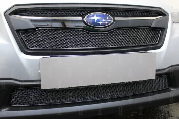 4 299 р. Защитная сетка в бампер (низ, ячейка 4х10 мм) Стрелка11 Премиум Subaru XV GT/G24 дорестайлинг (2017-2021) (Чёрная)  с доставкой в г. Пермь. Увеличить фотографию 2