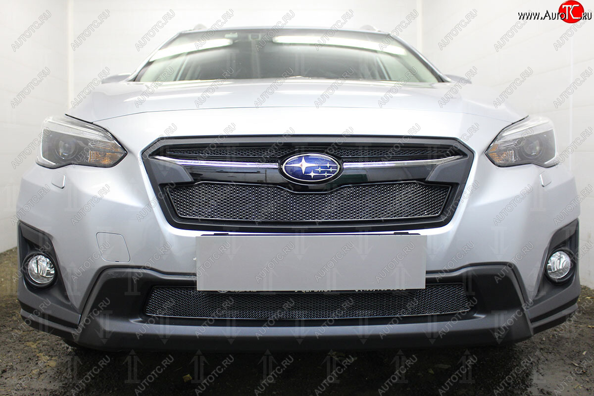4 299 р. Защитная сетка в бампер (низ, ячейка 4х10 мм) Стрелка11 Премиум Subaru XV GT/G24 дорестайлинг (2017-2021) (Чёрная)  с доставкой в г. Пермь