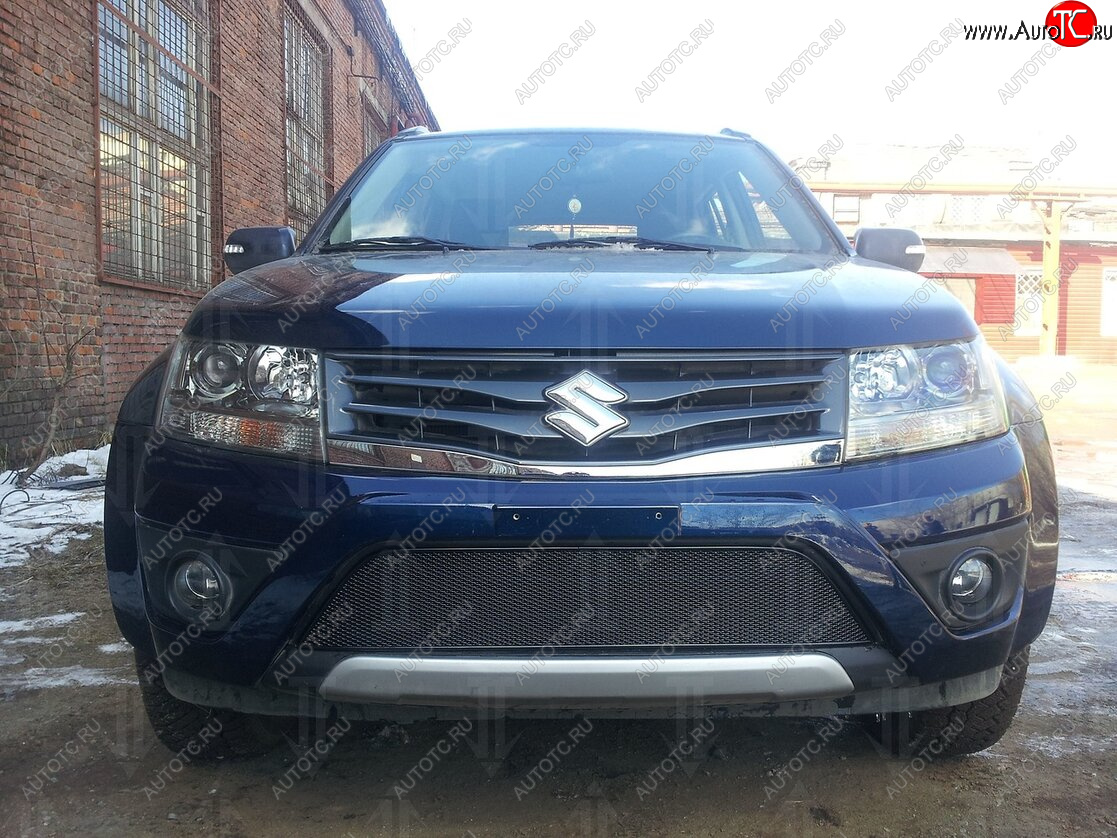 4 299 р. Защитная сетка в бампер (низ, ячейка 4х10 мм) Стрелка11 Премиум Suzuki Grand Vitara JT 5 дверей 2-ой рестайлинг (2012-2016) (Чёрная)  с доставкой в г. Пермь