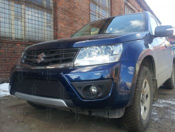 4 299 р. Защитная сетка в бампер (низ, ячейка 4х10 мм) Стрелка11 Премиум Suzuki Grand Vitara JT 5 дверей 2-ой рестайлинг (2012-2016) (Чёрная)  с доставкой в г. Пермь. Увеличить фотографию 3