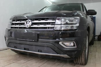 4 499 р. Защитная сетка в бампер (низ, ячейка 4х10 мм) Стрелка11 Премиум Volkswagen Teramont CA1 дорестайлинг (2016-2020) (Чёрная)  с доставкой в г. Пермь. Увеличить фотографию 4