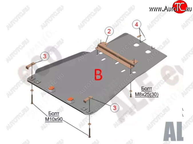 5 399 р. Защита картера двигателя и КПП (V-5,7) Alfeco Lexus LX570 J200 дорестайлинг (2007-2012) (Сталь 2 мм)  с доставкой в г. Пермь