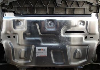 Защита картера двигателя и КПП (алюминий, установка без пыльника) Alfeco Volkswagen Transporter ( T6,  T6.1) (2015-2025) дорестайлинг, рестайлингпассажирский