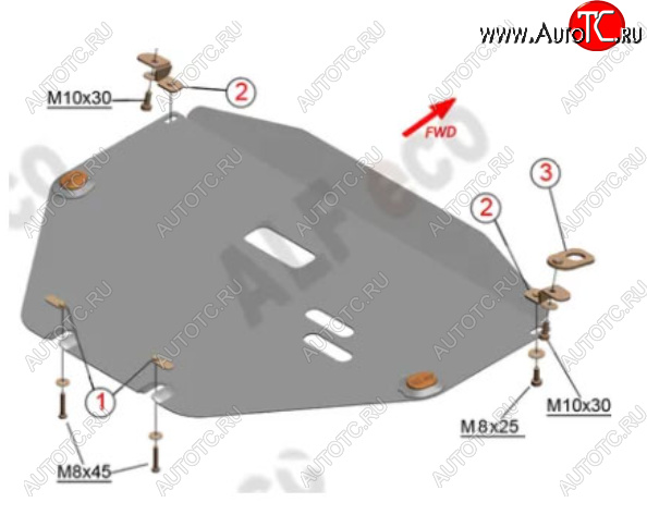13 899 р. Защита картера двигателя и КПП Alfeco  Honda CR-V  RW,RT (2016-2022) дорестайлинг, рестайлинг (Алюминий 4 мм)  с доставкой в г. Пермь