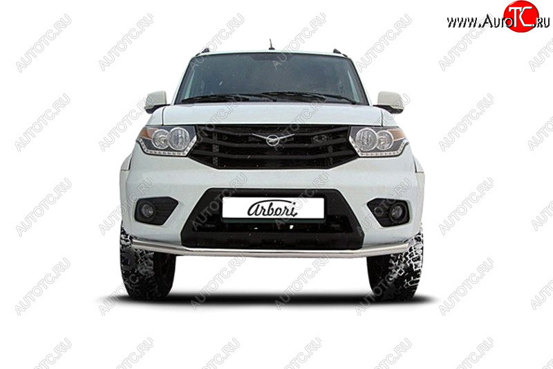 2 769 р. Защита переднего бампера d57 Arbori нерж. сталь для UAZ PATRIOT 2014-нв  Патриот Arbori afzdaup1404  с доставкой в г. Пермь