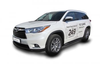23 999 р. Комплект алюминиевых порогов Arbori Optima Black 1800 для TOYOTA Highlander 2014-2016  Тойота Хайлендер Arbori afzdaalthi1401  с доставкой в г. Пермь. Увеличить фотографию 1