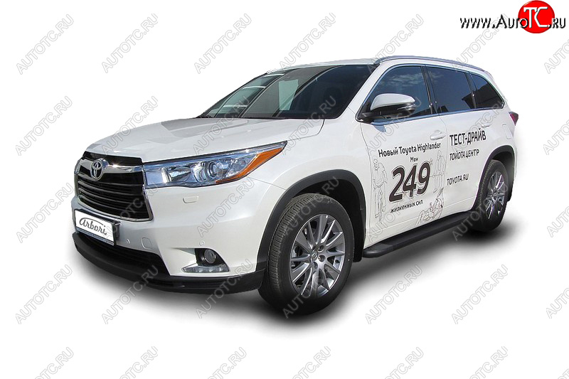 23 999 р. Комплект алюминиевых порогов Arbori Optima Black 1800 для TOYOTA Highlander 2014-2016  Тойота Хайлендер Arbori afzdaalthi1401  с доставкой в г. Пермь