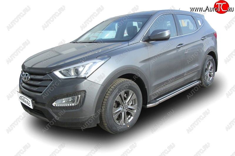 19 349 р. Комплект алюминиевых порогов Arbori Luxe Black 1800 для HYUNDAI Santa Fe 2012-2016  Хендай Санта Фе Arbori afzdaalhsft1203  с доставкой в г. Пермь
