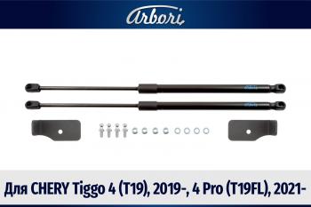 3 499 р. Упоры капота для CHERY Tiggo 4 (T19), 2019-, 4 Pro (T19FL), 2021-, к-т 2 шт  Черри Тигго 4 Arbori arbori.hd.017101  с доставкой в г. Пермь. Увеличить фотографию 1