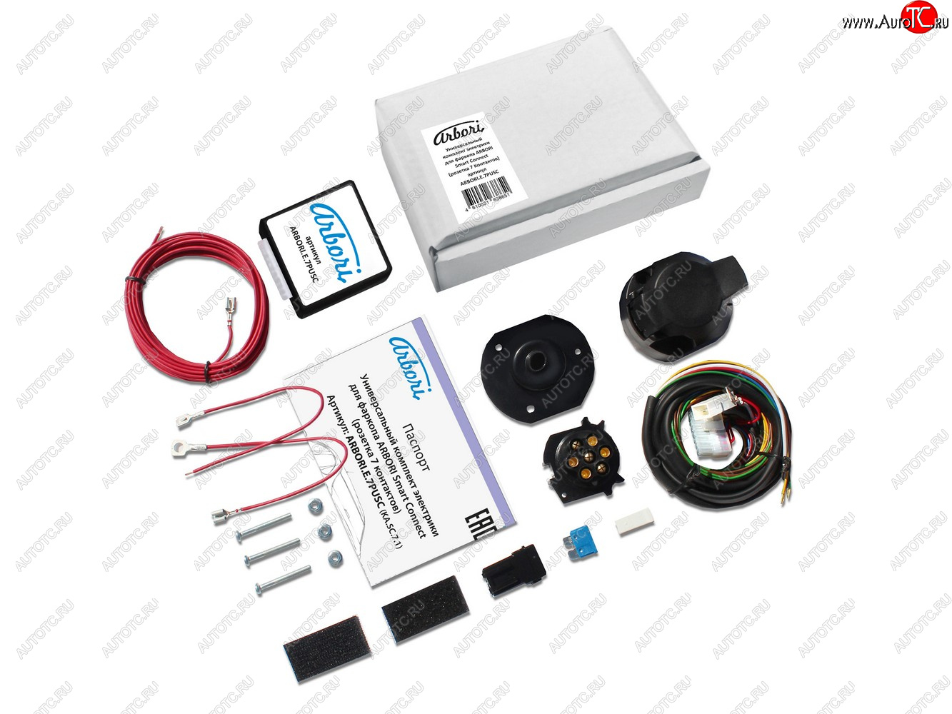 2 999 р. Универсальный комплект электрооборудования ARBORI для ТСУ Smart Connect (7 PIN) с блоком согласования Arbori arbori.e.7pusc  с доставкой в г. Пермь