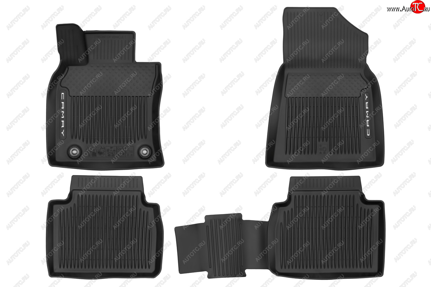2 499 р. Всесезонные ковры в салонAll Weather Floor Mats TOYOTA Camry 2017-2021, 2021-, чёрн., 4 шт.  Тойота Камри TOYOTA pw21006003  с доставкой в г. Пермь