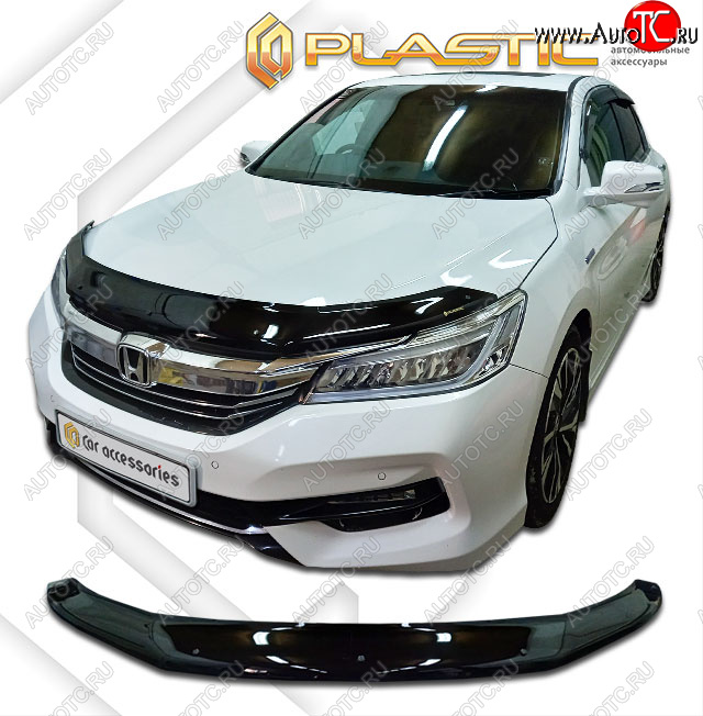 2 199 р. Дефлектор капота CA-Plastic  Honda Accord  9 CR (2016-2020) седан рестайлинг (classic черный, без надписи)  с доставкой в г. Пермь