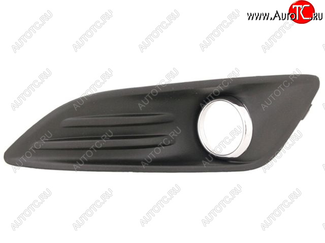 479 р. Левая вставка переднего бампера (с отверстием под ПТФ, пр-во Китай) BODYPARTS  Ford Fiesta  6 (2012-2019) хэтчбэк 5 дв. рестайлинг (молдинг хром)  с доставкой в г. Пермь