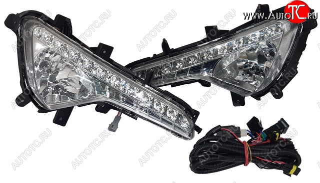 7 249 р. Комплект противотуманных фар (проводка, решетка, кнопка, пр-во Китай) BODYPARTS  KIA Sportage  3 SL (2010-2014) дорестайлинг  с доставкой в г. Пермь