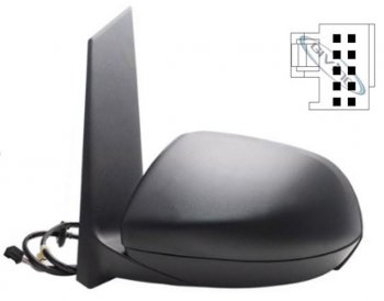 VITO ЗЕРКАЛО ЛЕВ ЭЛЕКТР С ПОДОГРЕВ ЧЕРН 5 КОНТ (aspherical) (Тайвань) TAIWAN mdvit14-450-l