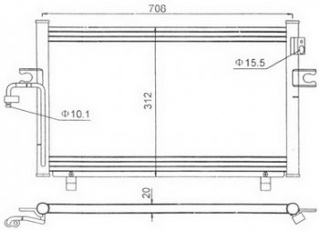 3 899 р. P11 (СМ ФОТО!! 735x331mm) КОНДЕНСАТОР КОНДИЦ (см.каталог) BODYPARTS nnp1197-931  с доставкой в г. Пермь. Увеличить фотографию 1