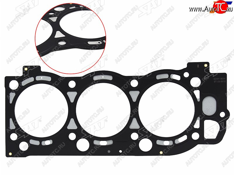 1 259 р. Прокладка ГБЦ TOYOTA LC PRADOSURFGRANVIA 5VZ 99-05 RH SAT ST-33-0010  с доставкой в г. Пермь
