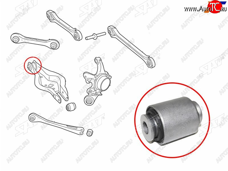 1 199 р. Сайлентблок BMW 1-Series 11-19  3-Series 11-19  2-Series 14-  3-Series Gran Turismo 13-20 SAT ST-33326867540B  с доставкой в г. Пермь