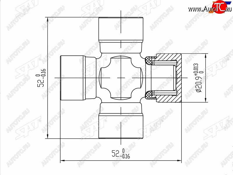 479 р. Крестовина TOYOTA RAV4 ACA3#ZSA4# SAT ST-37100-42080SP  с доставкой в г. Пермь