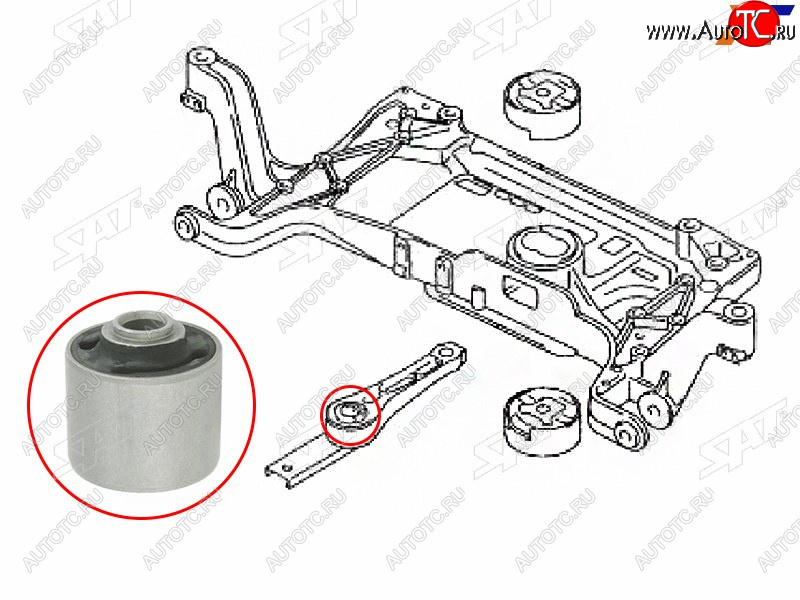 699 р. Сайлентблок Audi A3 03-13  Q3 11-19  Skoda Octavia 04-13  Volkswagen Golf 03-19  Jetta 05-19  P SAT ST-3C0199855JC  с доставкой в г. Пермь