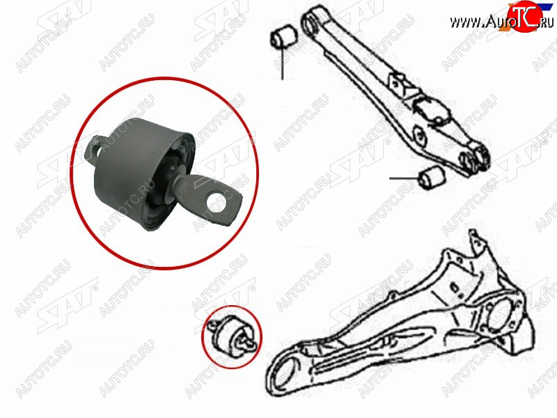 929 р. Сайлентблок Mitsubishi ASX 10-  Lancer 07-17  Outlander 05-22  Citroen C4 Aircross 12-16  C-Cros SAT ST-4120A125  с доставкой в г. Пермь