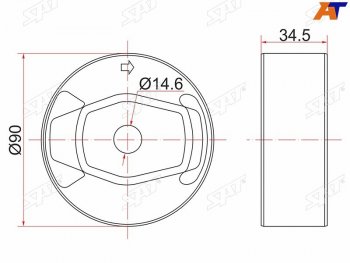 619 р. Опора дифференциала RR TOYOTA AURISBLADERUMIONMARK X ZIORAV4 4WD 05- SAT ST-41651-42130  с доставкой в г. Пермь. Увеличить фотографию 2