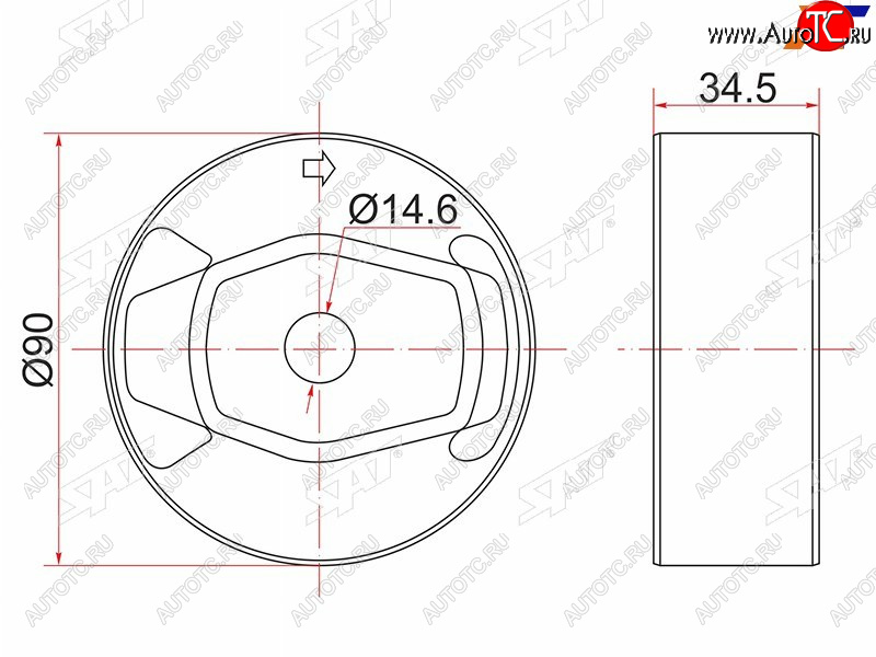619 р. Опора дифференциала RR TOYOTA AURISBLADERUMIONMARK X ZIORAV4 4WD 05- SAT ST-41651-42130  с доставкой в г. Пермь