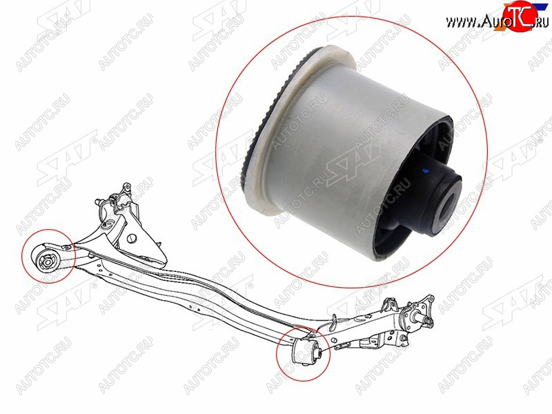 1 129 р. Сайлентблок Honda Civic 05-19  Fit 07-13  HR-V 15-18  Insight 08-14 SAT ST-42100-SMG-E06B  с доставкой в г. Пермь