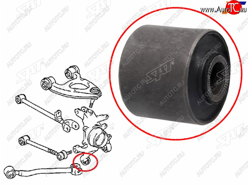 231 р. Сайлентблок Toyota Crown 03-12  Lexus GS 05-12  Toyota Crown Majesta 04-09  Mark X 04-09 SAT ST-42305-30090-U  с доставкой в г. Пермь